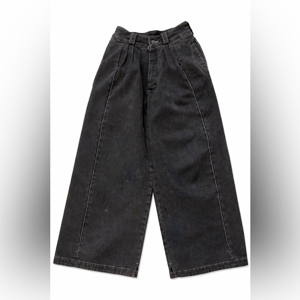 MM6 Maison Margiela Paint Splatter Wide Leg Denim Pants Black Size Small - Picture 12 of 13